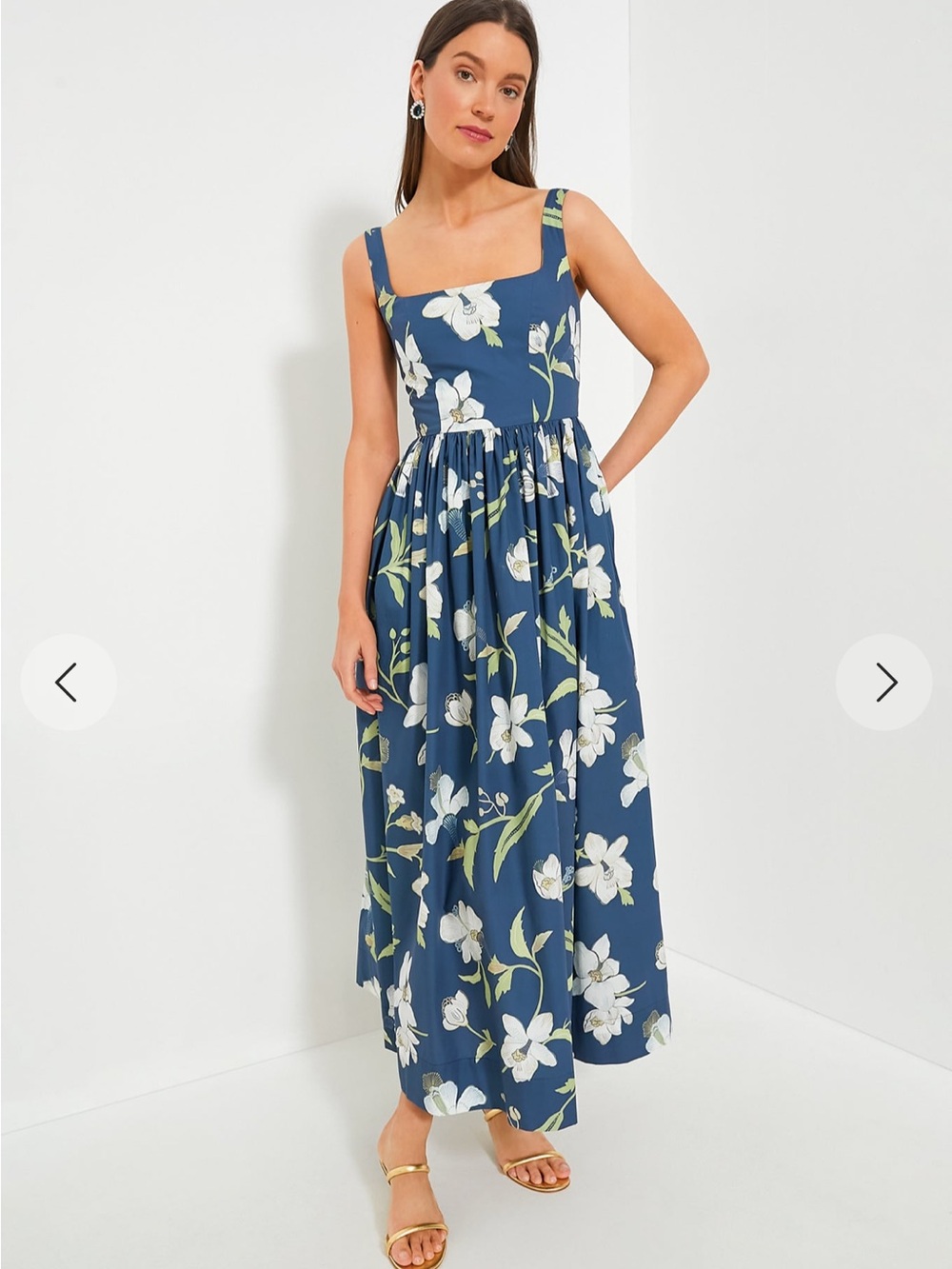 Coco Shop Scoop Neck Dress in Navy Hibiscus - Picture 3 of 7